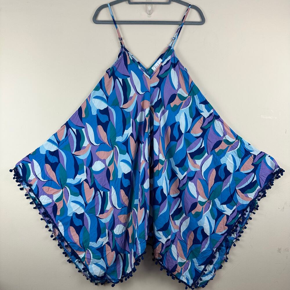 Goa Beachwear Japna Maxi Dress Size Large Boho Pom pom Resortwear Coastal Beach